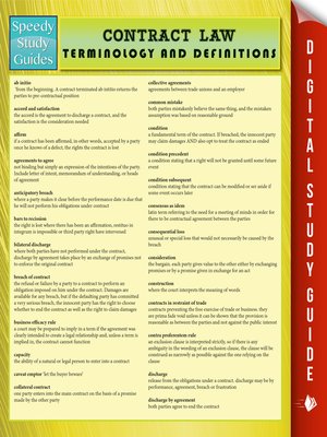 cover image of Contract Law Terminology and Definitions (Speedy Study Guide)